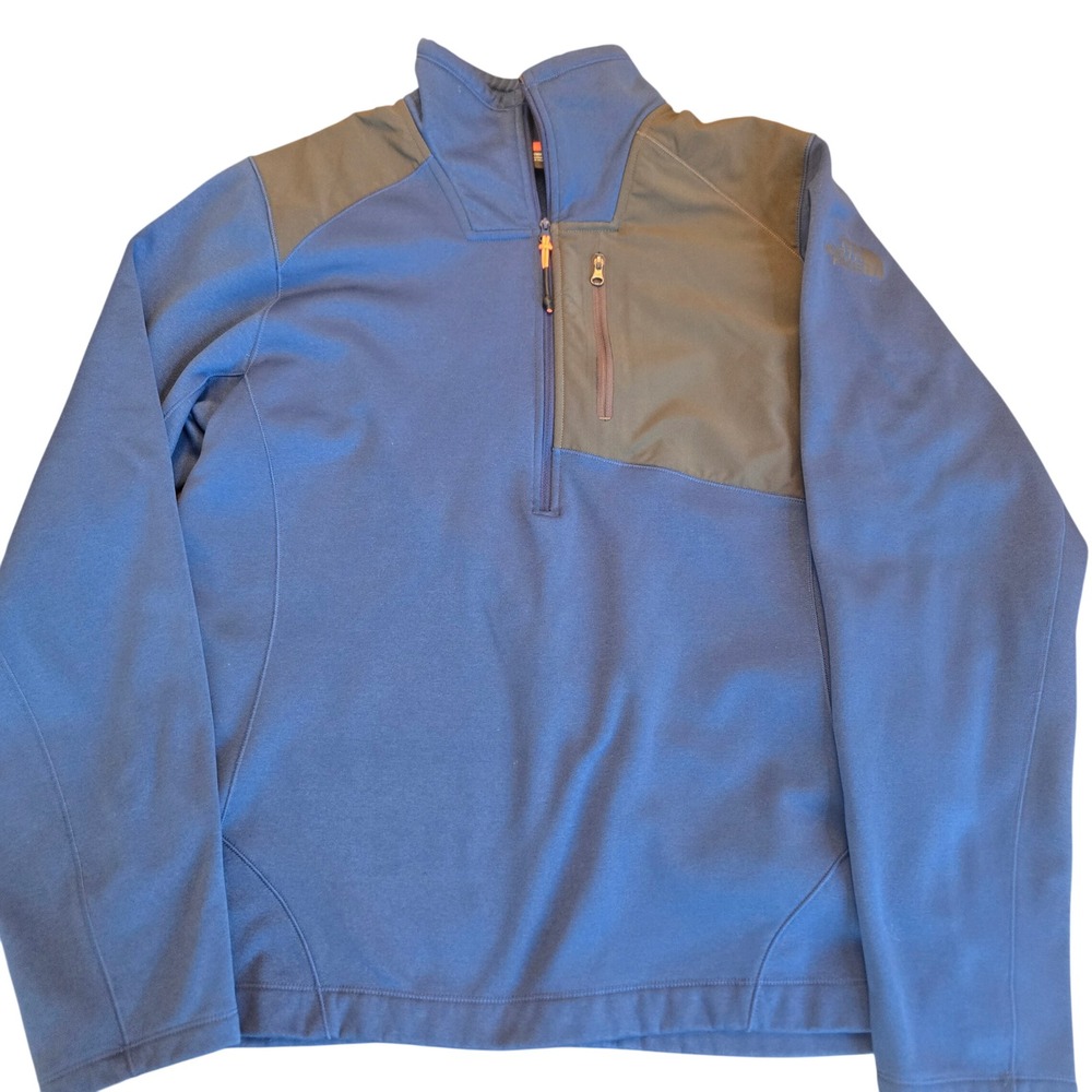 The North Face Mens FlashDry-XD Quarter Zip Fleece Pullover Blue Large Thumbhole